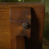 Country stool in ancient solid oak