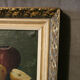 Table oil on canvas still life frame golden wood Regency style