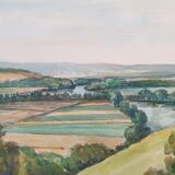 André Duculty (1912-1990) Watercolor on paper "Heudebouville (Normandy)" Signed lower right