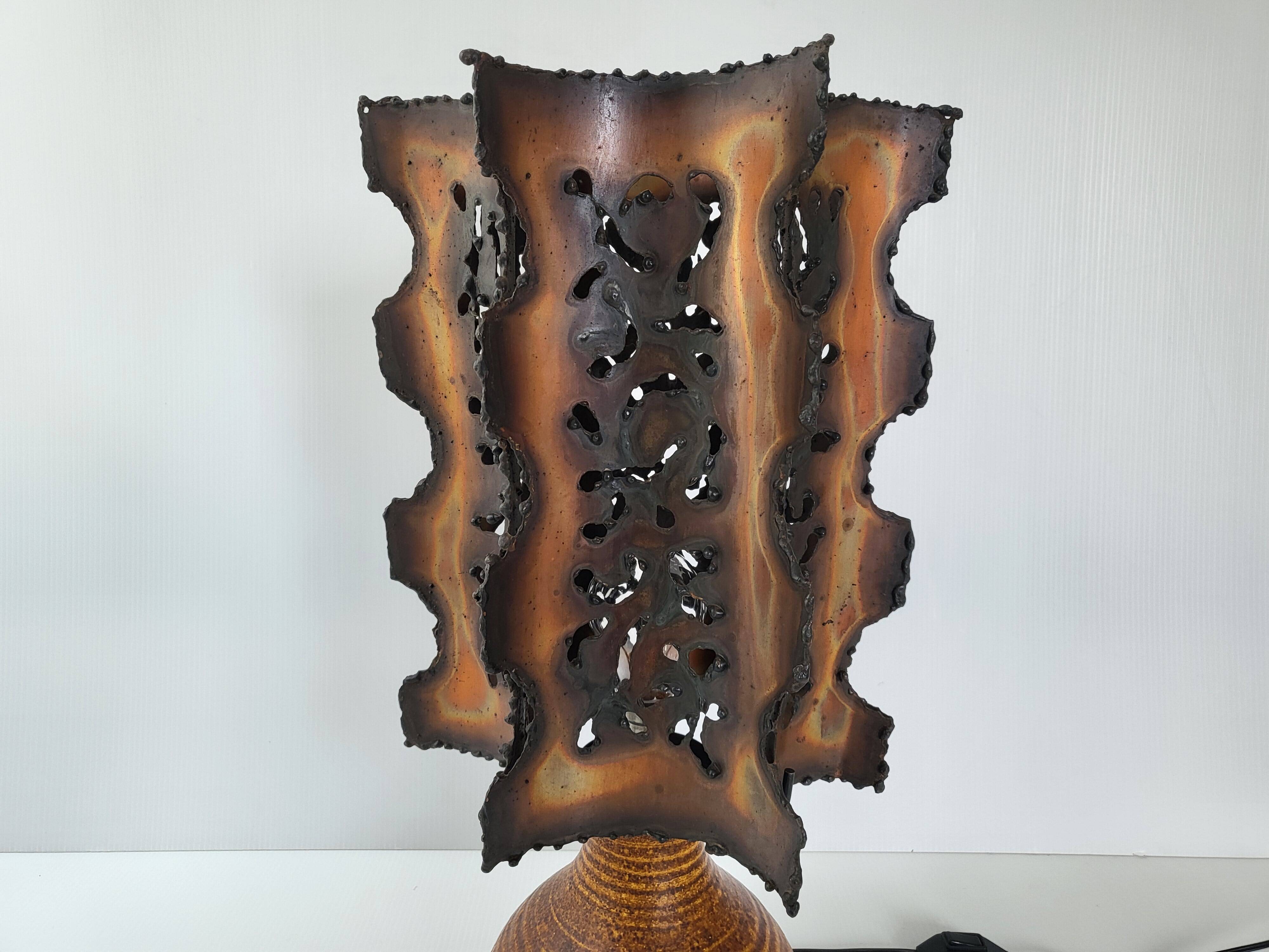 Vintage Accolay lamp in ceramic & metal 1960s