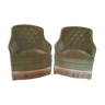 Upholstered toad armchairs