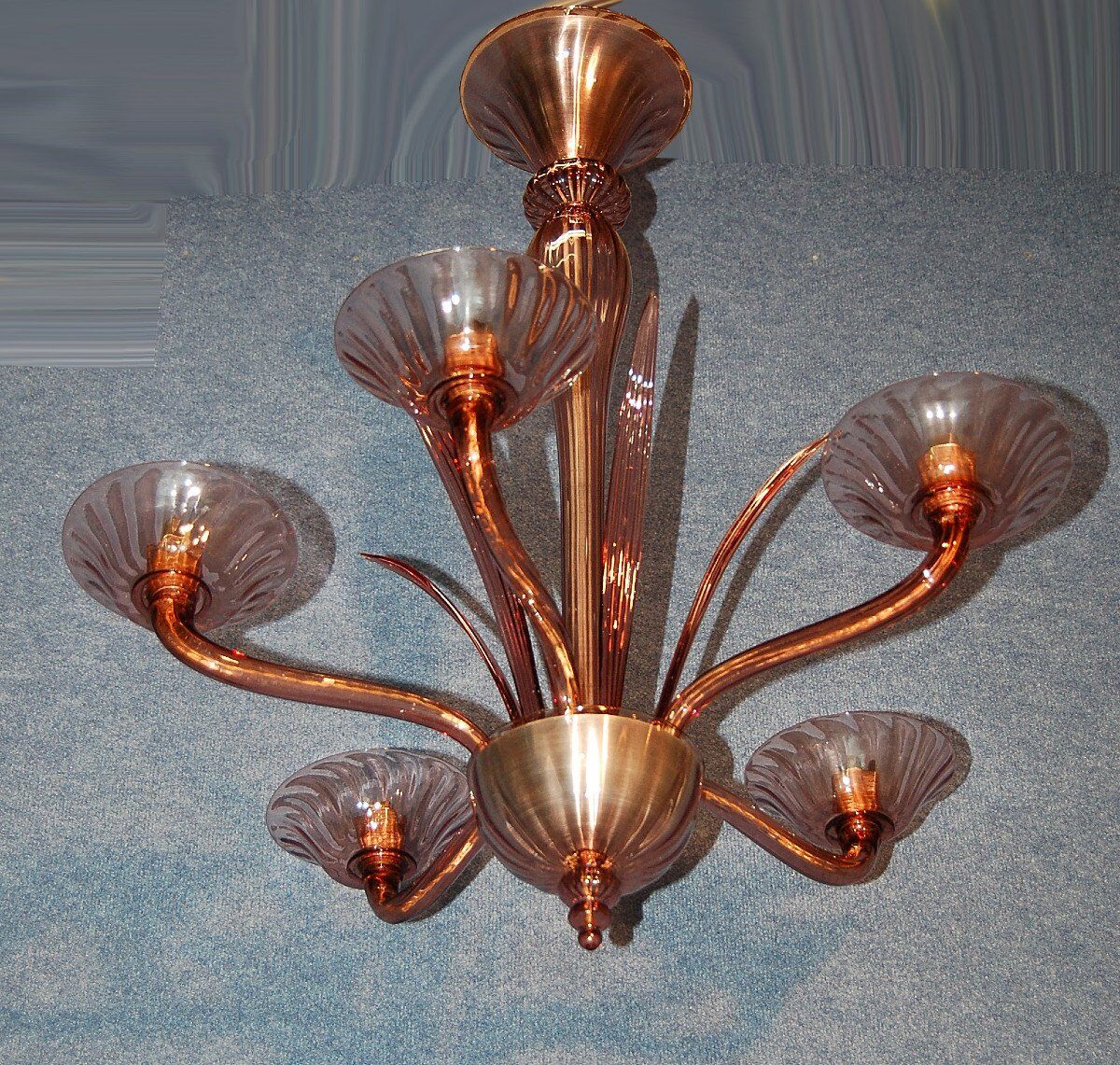 Amethyst chandelier (signed) Murano circa 1940-50