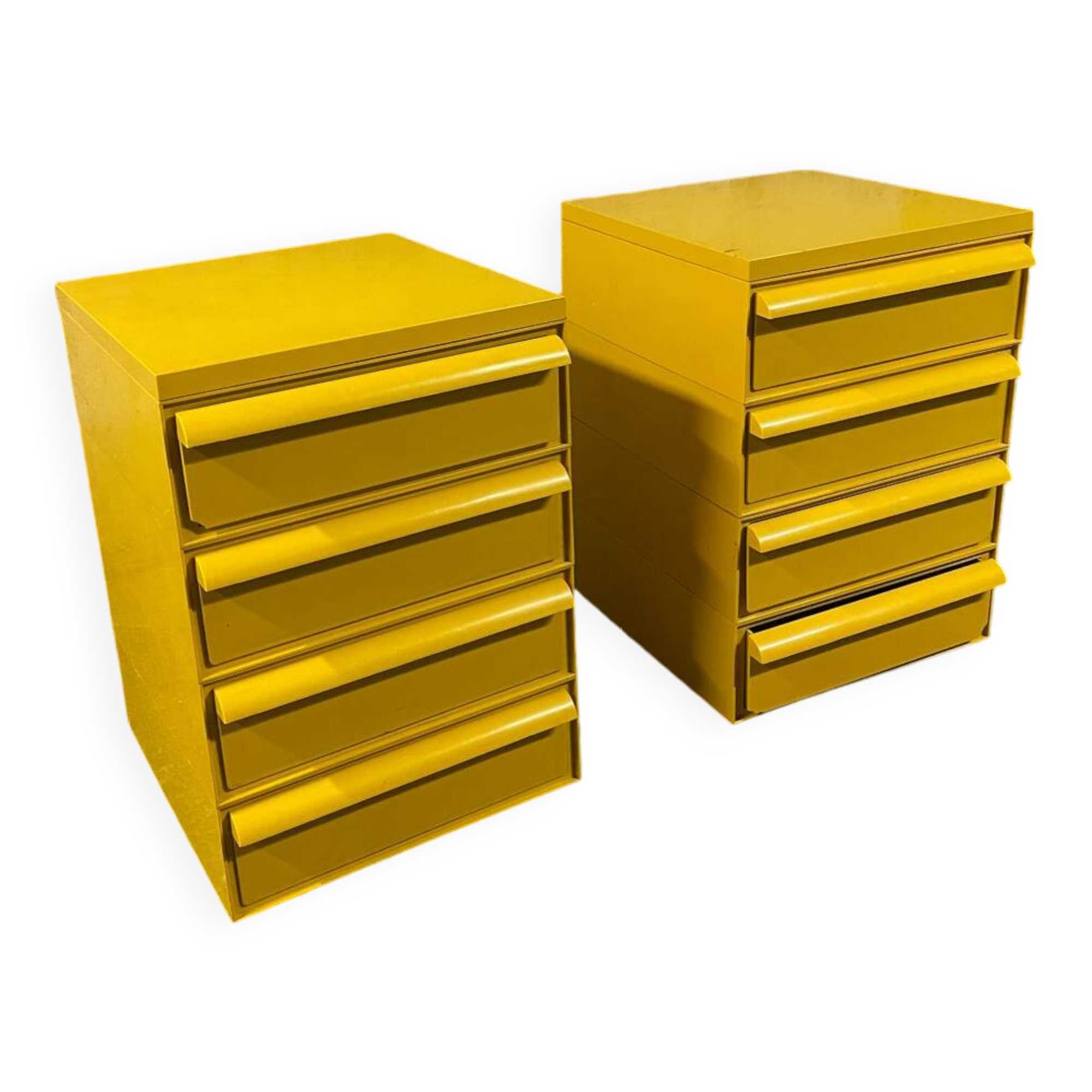 Yellow chest of drawers model 4601 by Simon Fussell for Kartell, 1970s