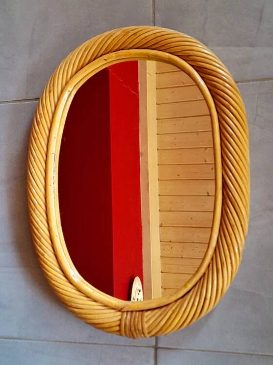 Rattan mirror