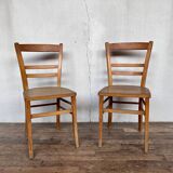 Pair of parisian wooden bistro chairs