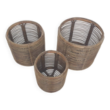 Set of three manou baskets or side tables attrb. to Tito Agnoli, Italy 1970