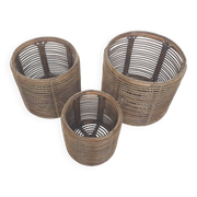 Set of three manou baskets or side tables attrb. to Tito Agnoli, Italy 1970