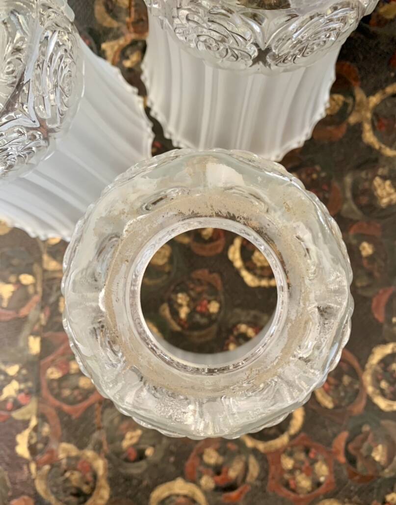 Trio of glass tulips