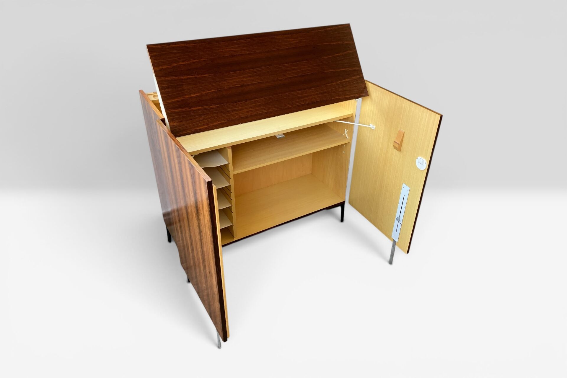 Mid Century Sekretär Magic Box Home Office aus edlem Palisanderholz