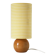 Handcrafted table lamp – Turned wood and yellow Vichy