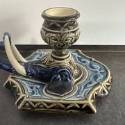 Zoomorphic candlestick, Choisy le Roi Boulenger, in the shape of an elephant, 19th century