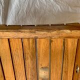 Old varnished wooden folding chair for children
