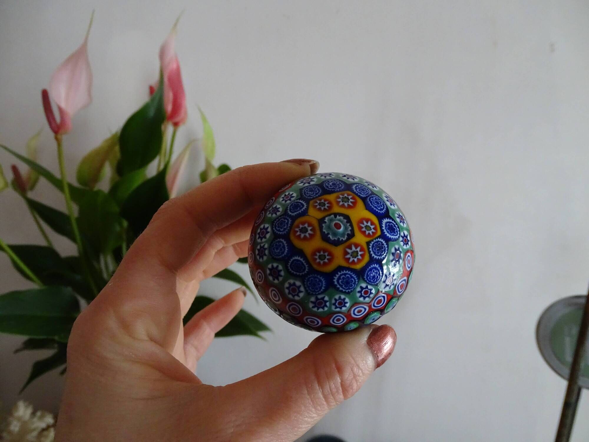 Signed Murano paperweight - Antica Murrina Veneziana Millefiori
