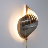 Swelling aluminum sconce by Henri Mathieu - 1970s