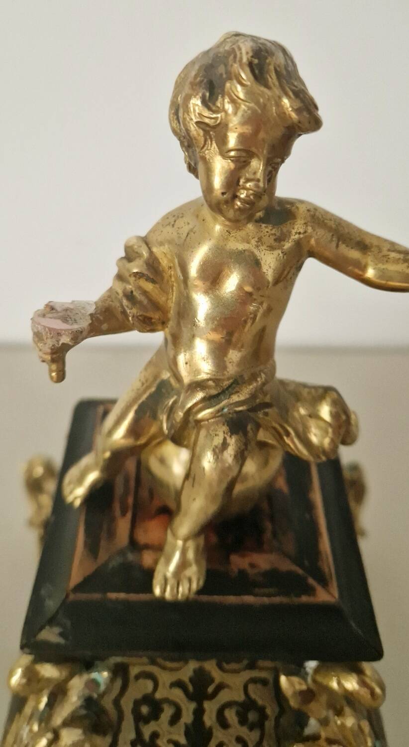 Chandelier laiton et bois style Napoléon III