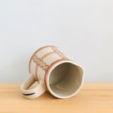 Vintage graphic pitcher in hand-painted ceramic