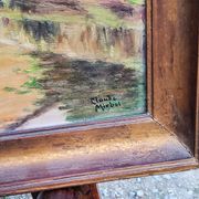 Oil on landscape panel Étampes May 1929 CLAUDE MIRBEL