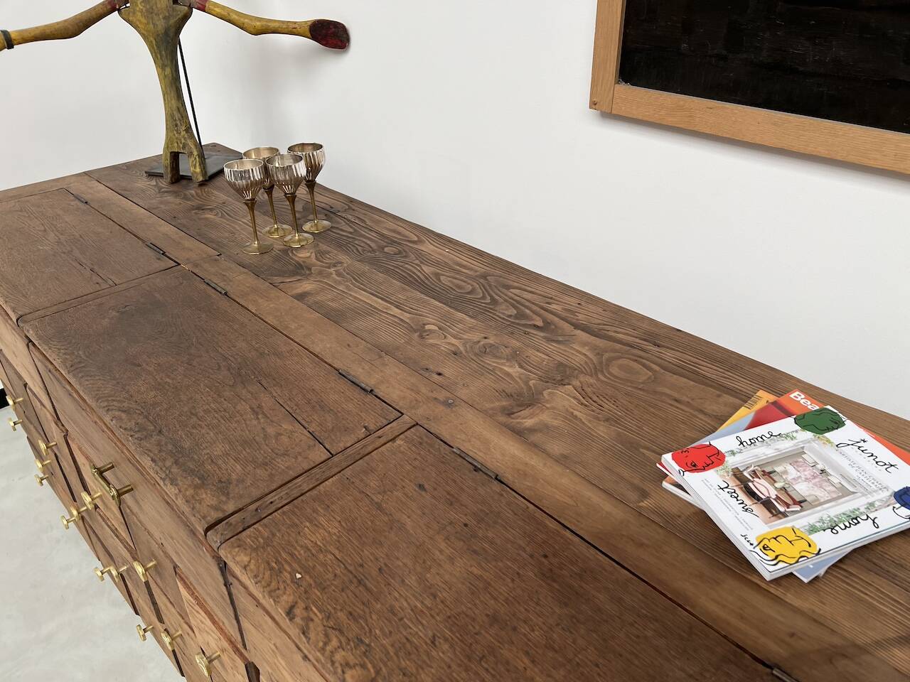 Old trade furniture with oak drawers XL format