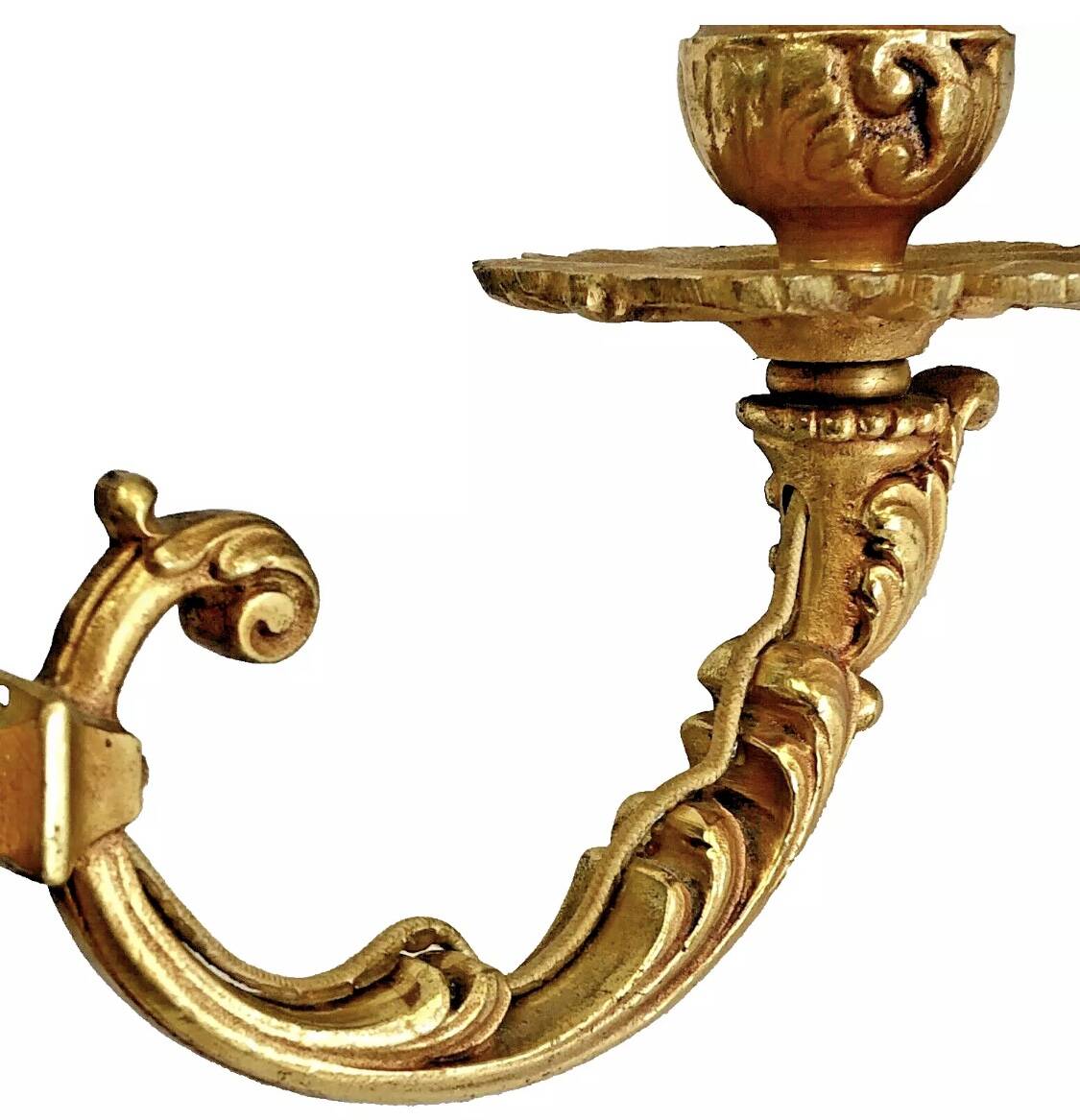 2 old Louis XVI style bronze wall lights