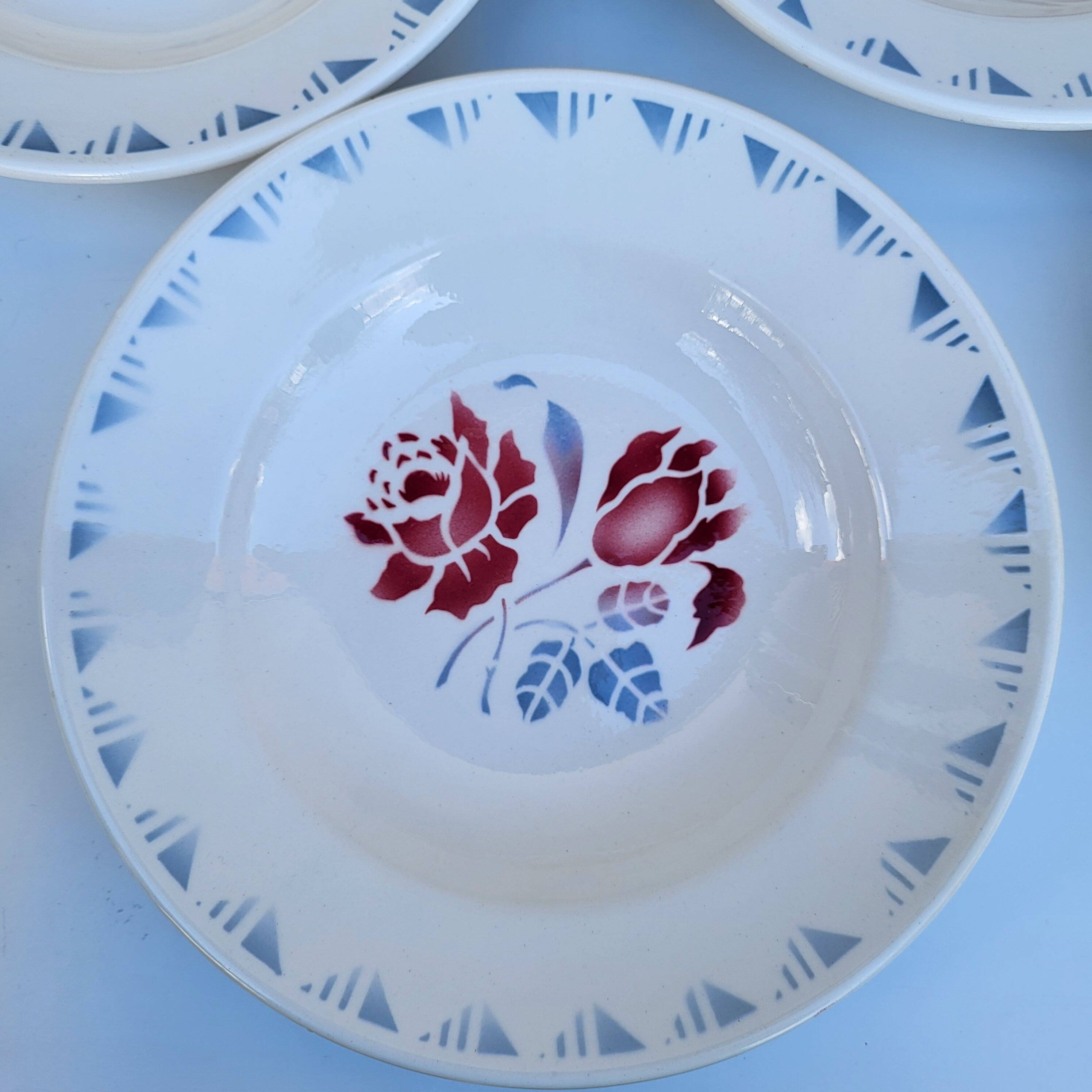 Lot 9 deep plates ▪︎ Art Deco ▪︎ Jane ▪︎ Niderviller