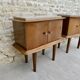 Pair of wooden and marble bedsides, 1960s