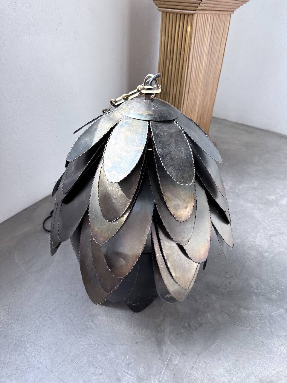 Brutalist suspension Jansen metal welded flower