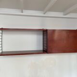 Vintage double string shelf with cabinet