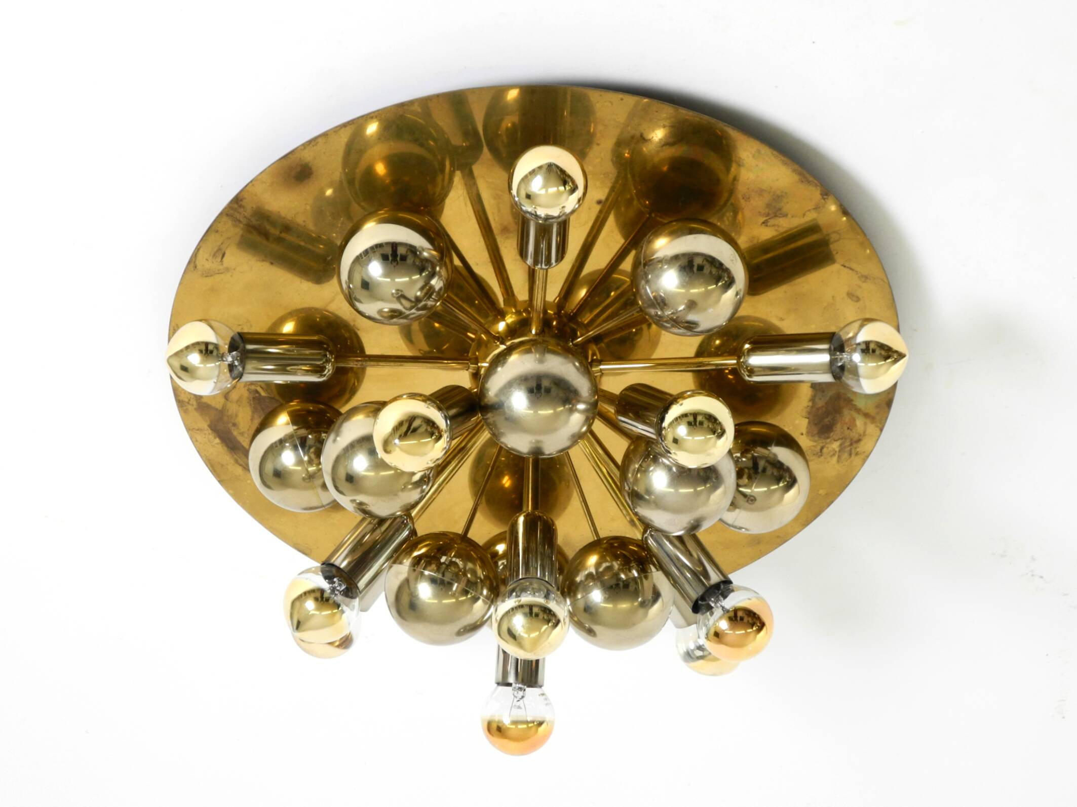 Plafonnier Space Age en laiton de style Cosack Sputnik, années 1970