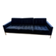 Three-seater sofa Florence Knoll navy blue velvet