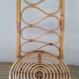 Pair of bamboo chairs and rattan years 70