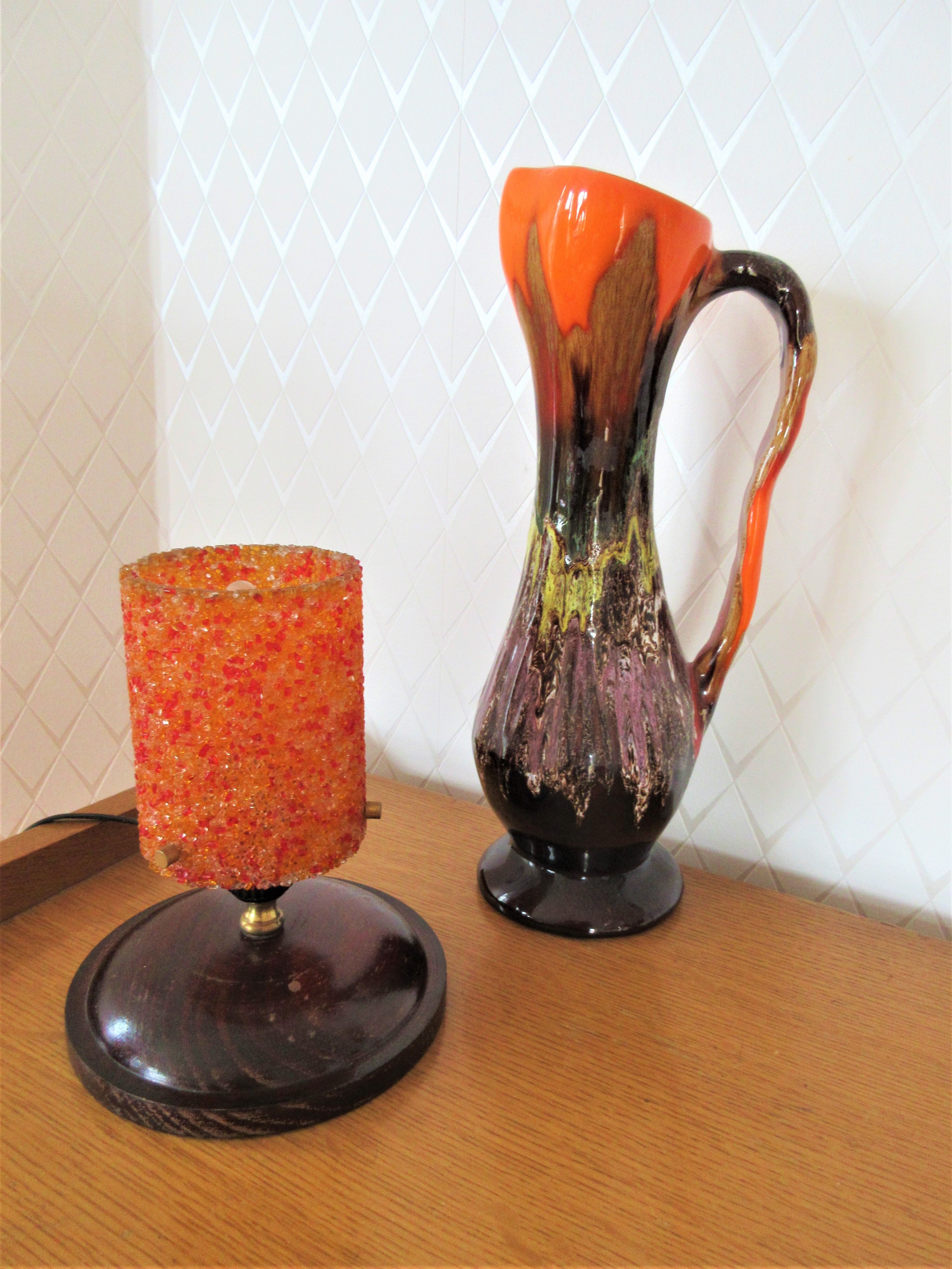 Vintage lampshade granite orange