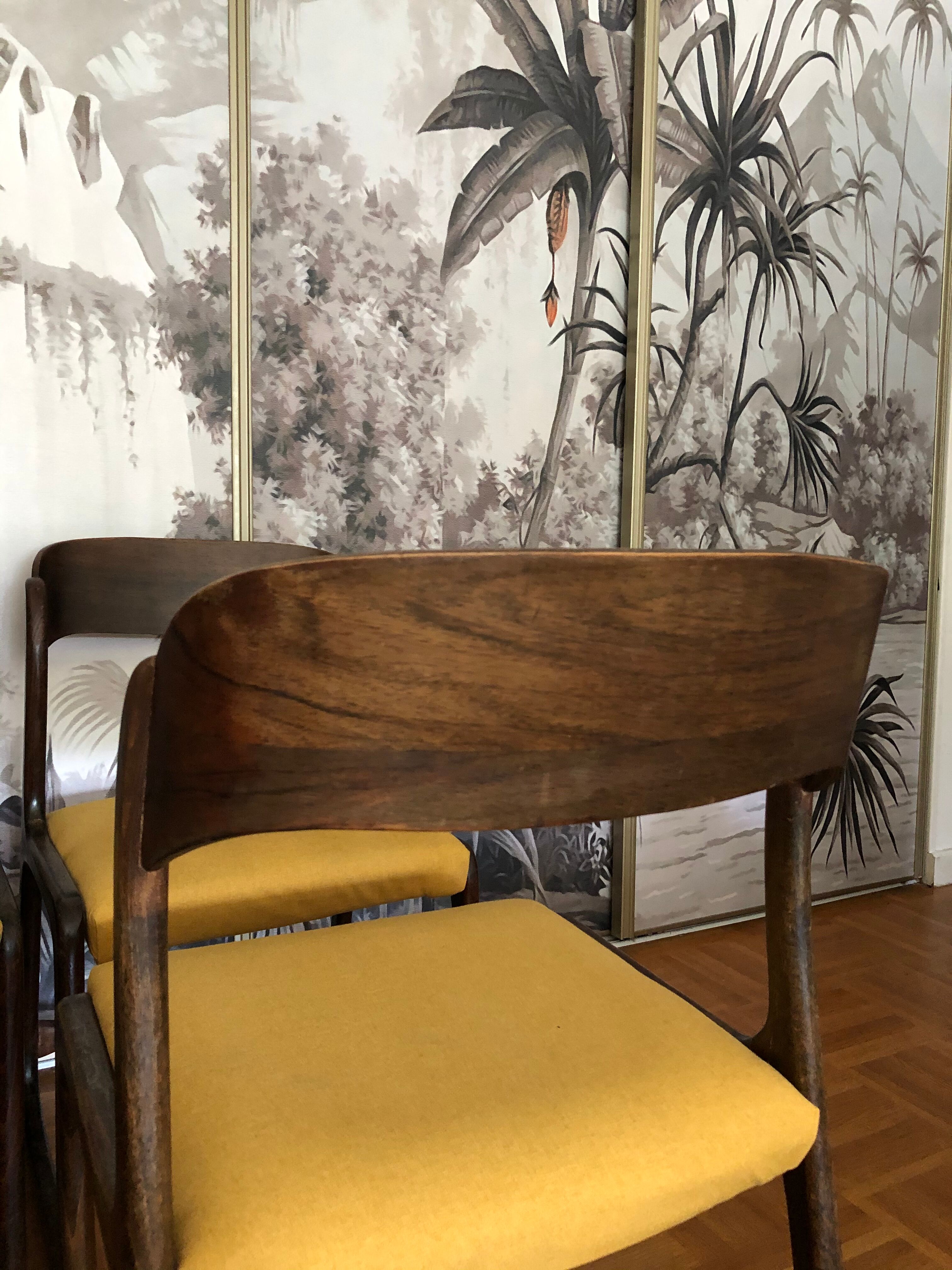 Suite of four Baumann sled chairs