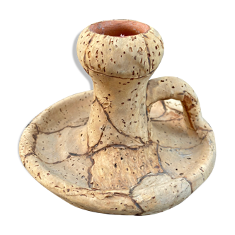Ceramic and cork candle holder
