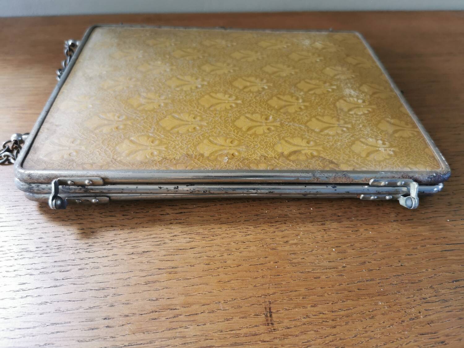 Antique triptych barber mirror