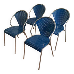 Suite de 4 chaises chromées