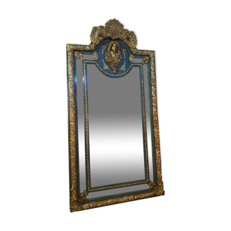 Miroir turquoise et doré 110x220cm