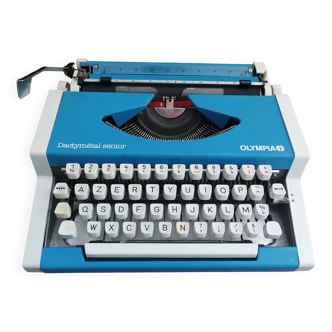 Olympia Dactymétal Senior Blue Typewriter Vintage