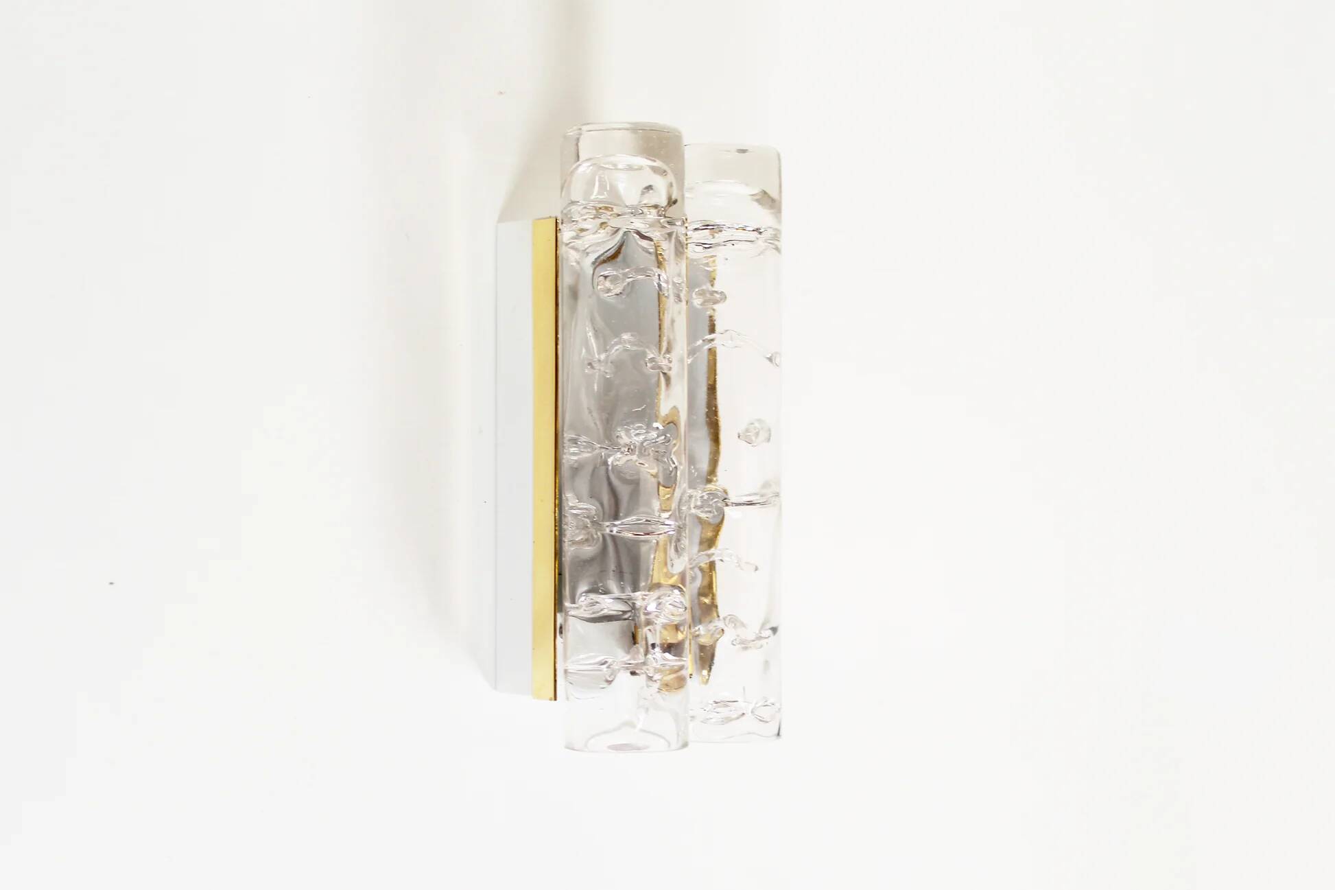 Single 1970s wall lamp in brass and glass by Doria Leuchten
