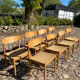 8 dining chairs in oak  w/ paper cord