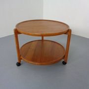 Danish Teak Bar Cart with Removable Tray, 1960s
