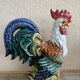 Grande porcelain coq sculpture Italy