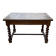 Paneled walnut desk with turned legs, 1900