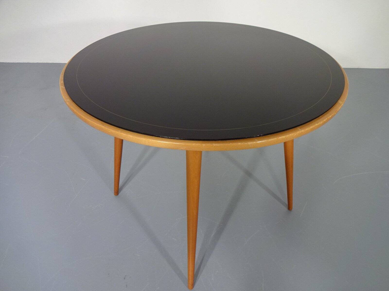 Glass and cherrywood table, 1960s