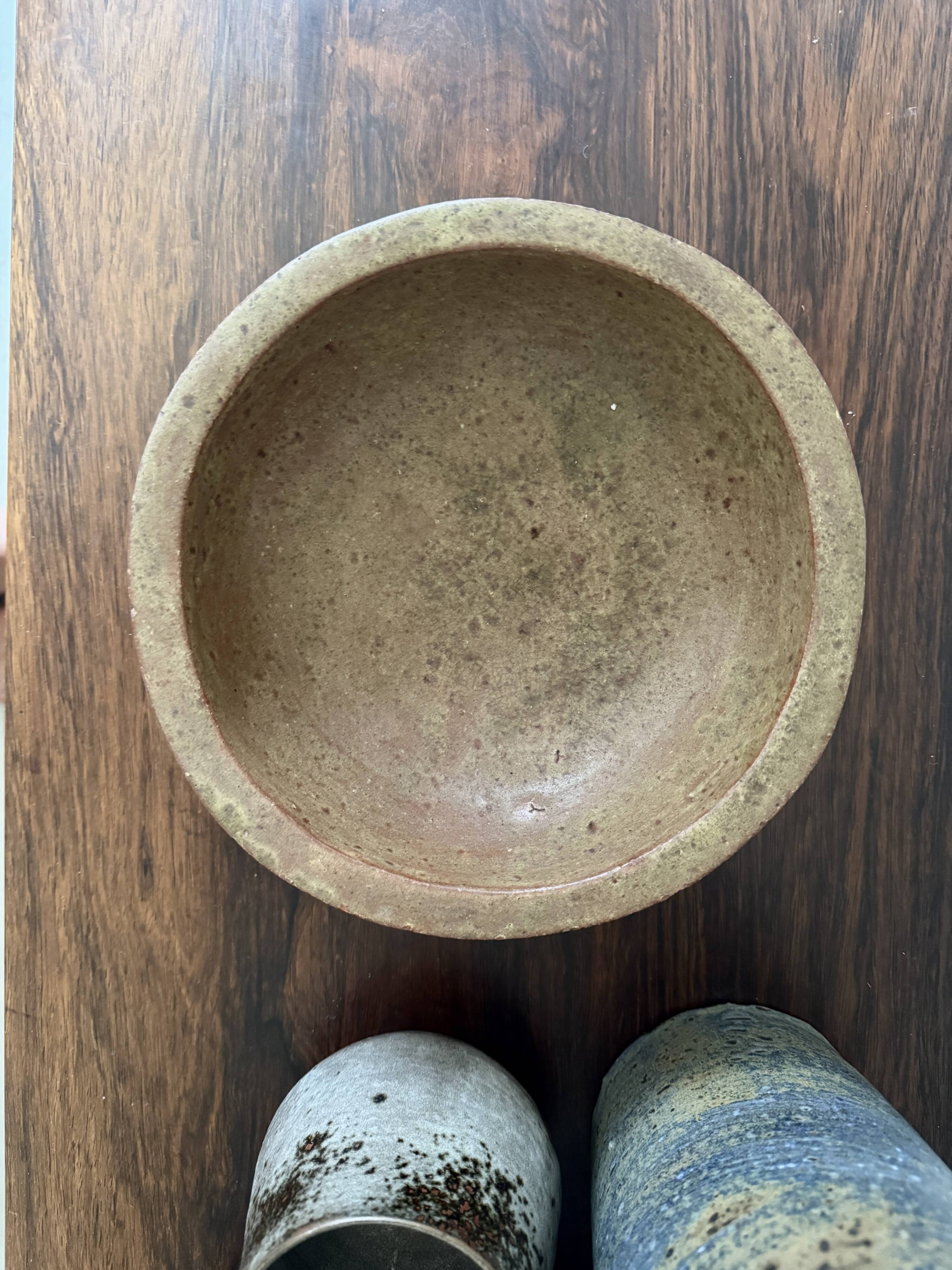Fruit bowl cut signed Gres de Corse, Atelier Campo Piano 1970