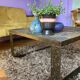 Vintage slate stone coffee table