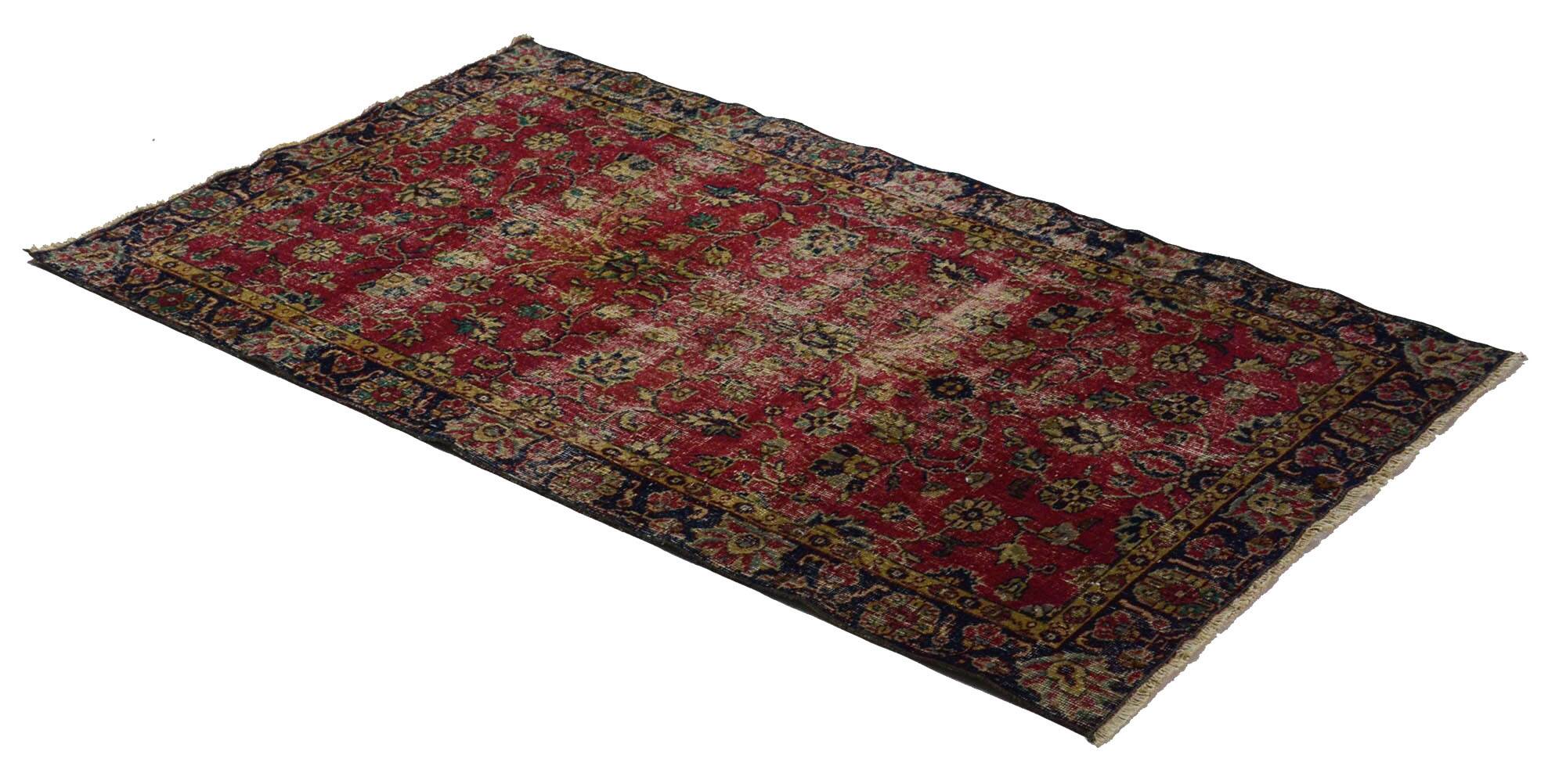 Turkish Anatolian Handmade Vintage Area Rug 190 cm x 107 cm