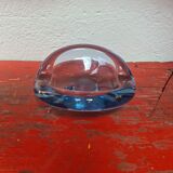 Holmegaard empty pocket or Swedish Ashtray crystal blue