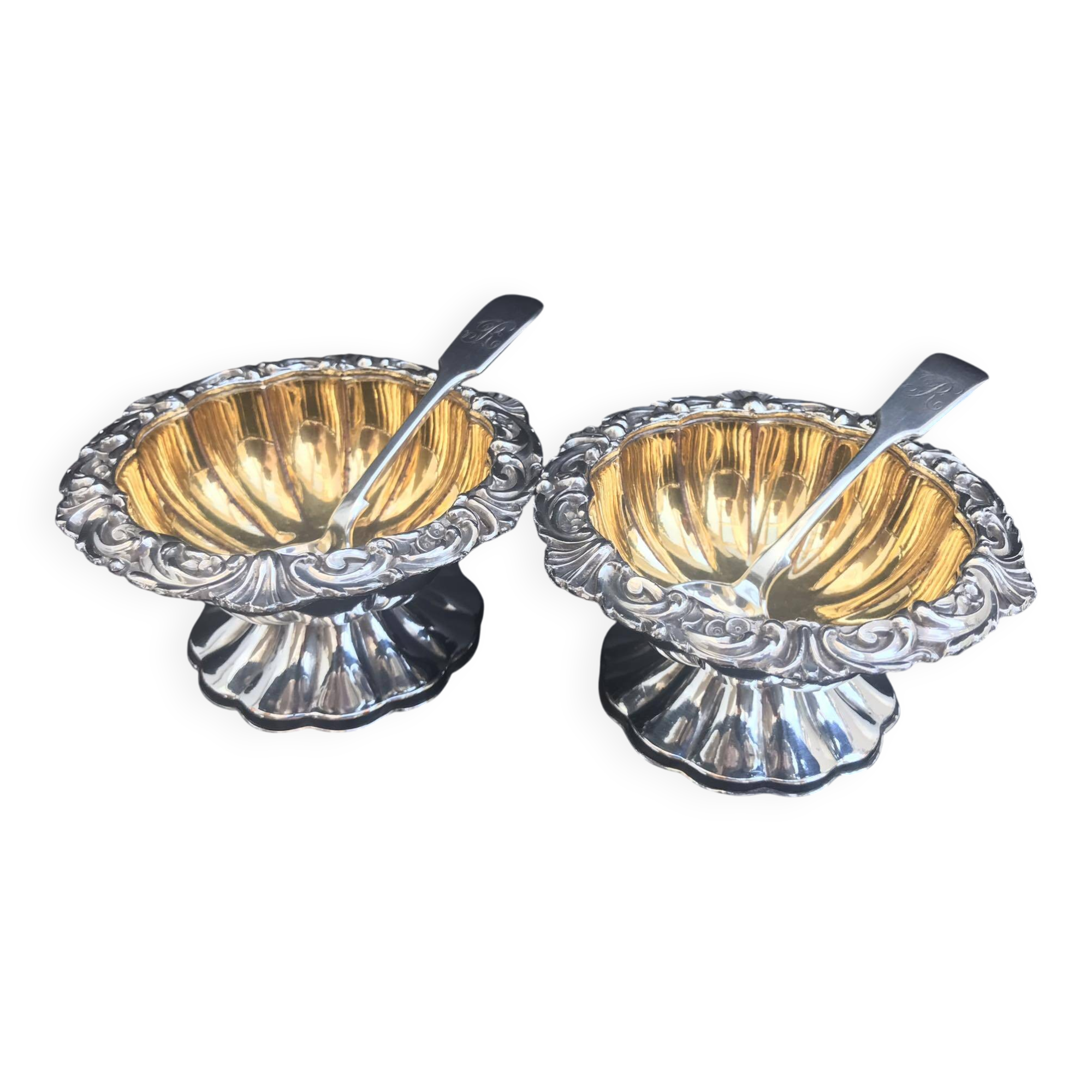 Antique English salt and pepper shakers