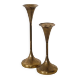 Danish brass candlestick pair from the 1970s.