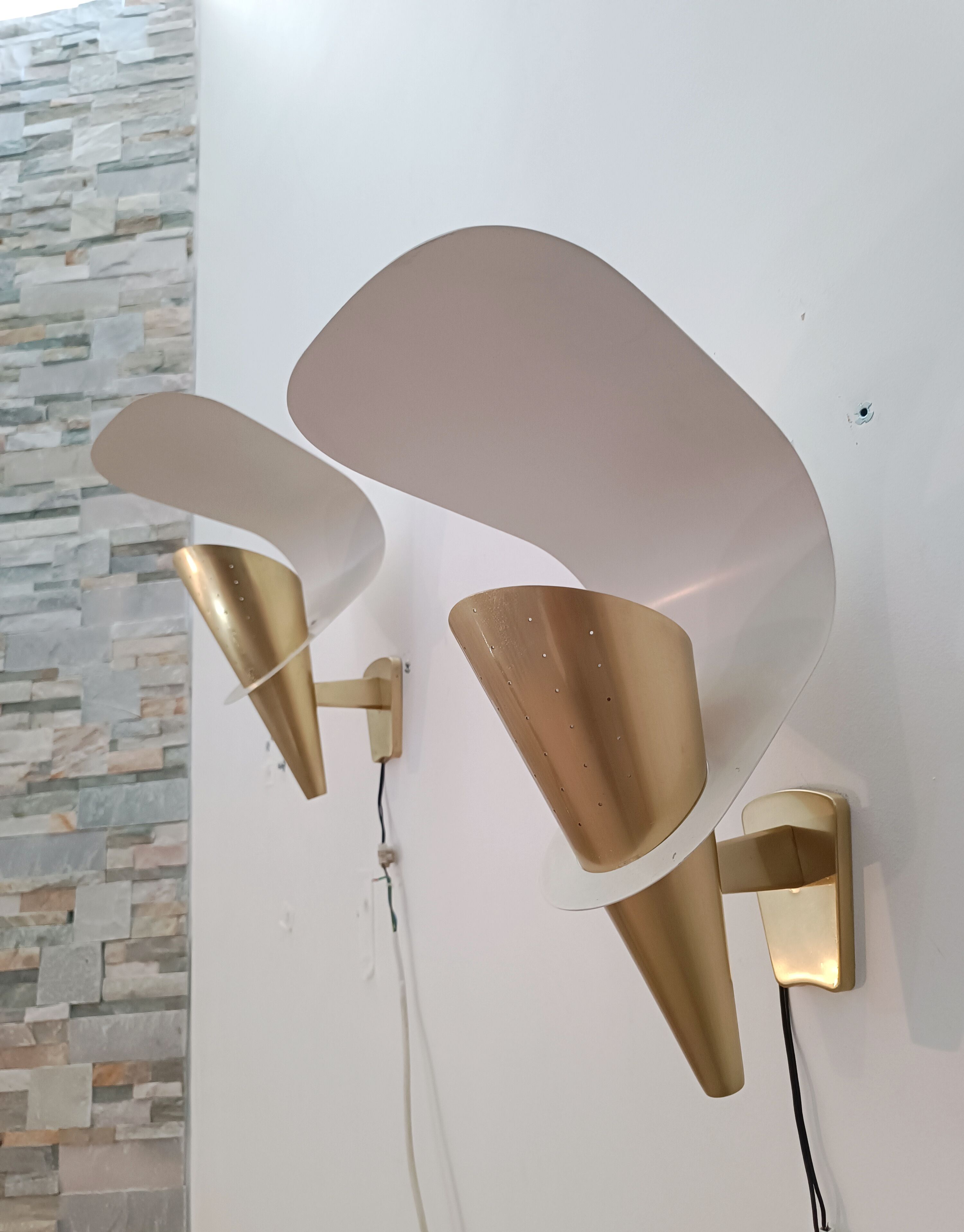 Modernist wall sconces by Metalarte 1950-60